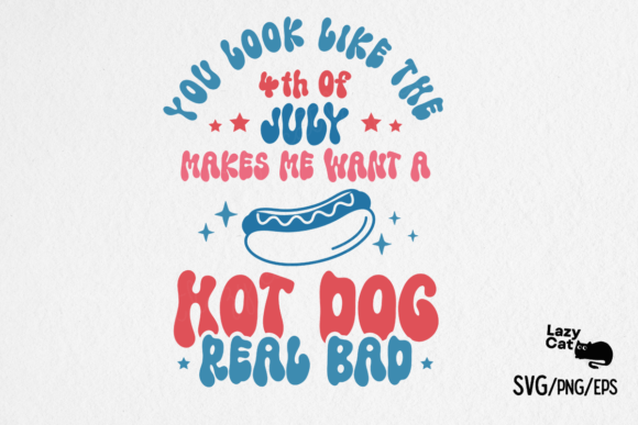 4th of July Hot Dog SVG Design