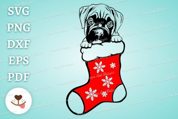 Cute Christmas Boxer Dog SVG Cut File Review
