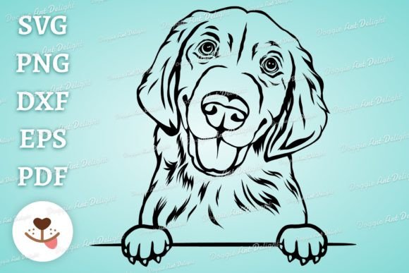 Peeking Golden Retriever Dog Svg Png Dxf