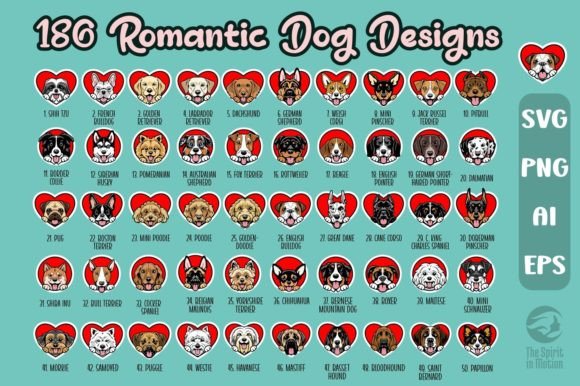 Valentine's Day Peeking Dog SVG PNG Set
